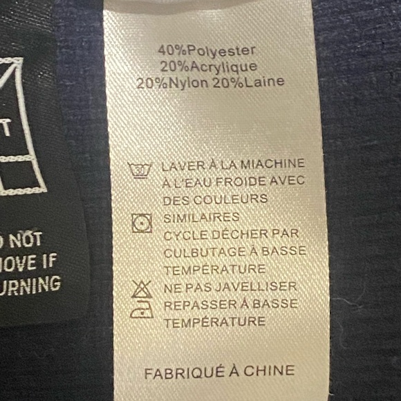 Jason wu collective tie waist mock neck Navy Blue Sweatshirt - Picture 5 of 6